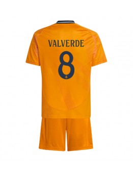 Real Madrid Federico Valverde #8 Auswärts Trikotsatz für Kinder 2024-25 Kurzarm (+ Kurze Hosen)